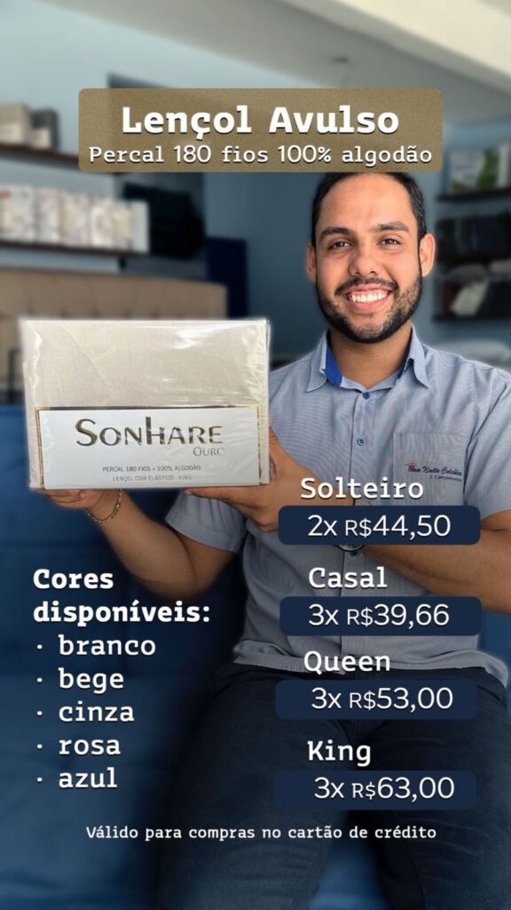 Lençol Avulso Percal 180 fios 100% algodão